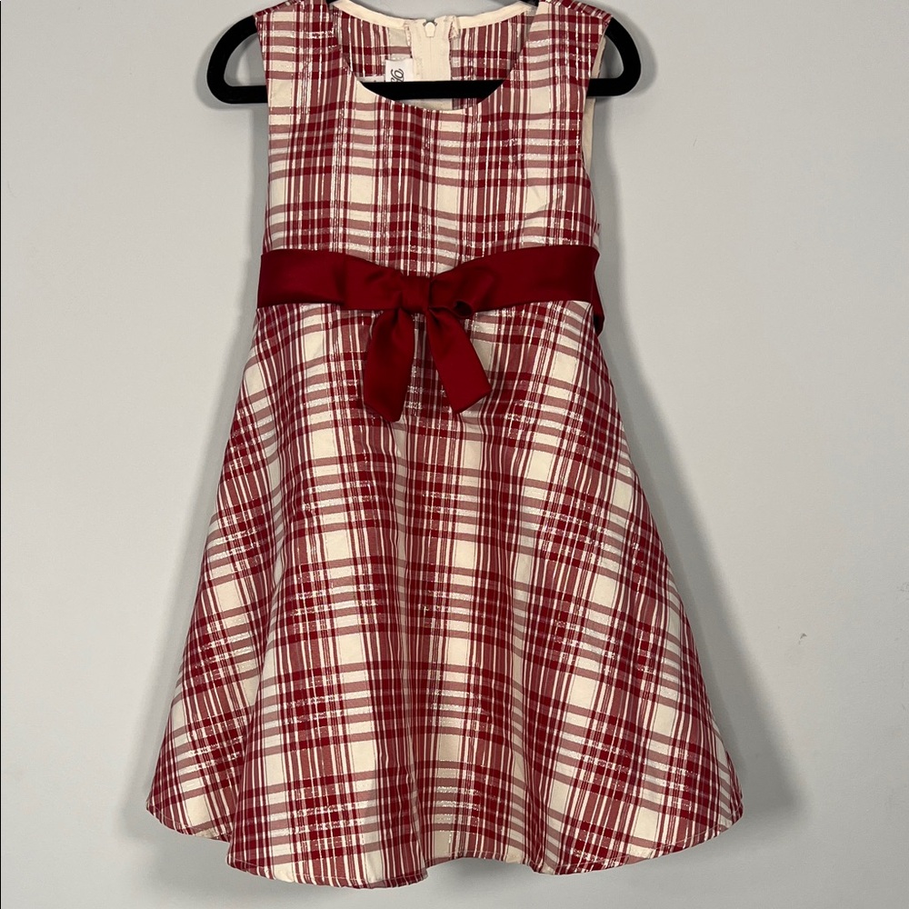 Bonnie Jean Kids Plaid Red &‎ Cream Holiday Elegant Dress Girls Size 4T